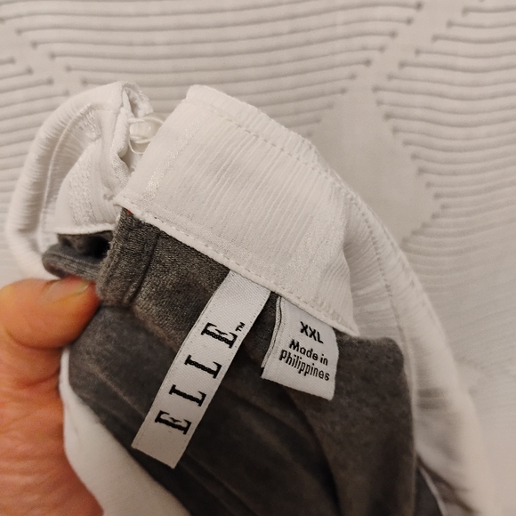 Elle Gray and White Layered Blouse With Collar Women's Size XXL - Picture 7 of 9